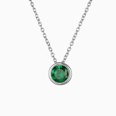 December Birthstone Round Rhinestone Pendant Light Luxury Necklace
