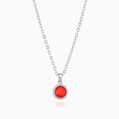 December Birthstone Simple Round Pendant Necklace
