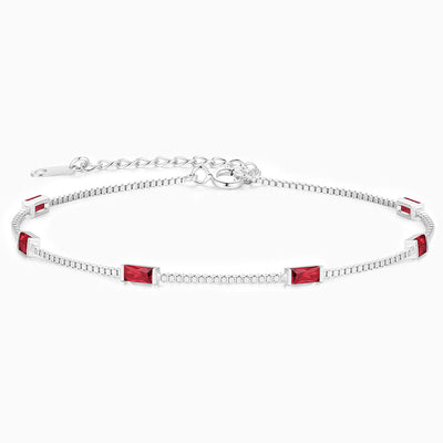 December Birthstone Simple Square Shape Natural Stone Bracelet