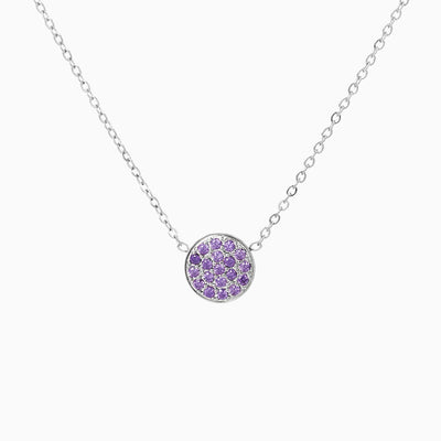 December Birthstone Round Diamond Pendant Necklace