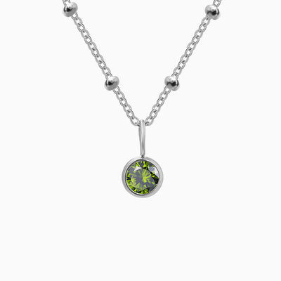 December Birthstone Round Natural Diamond Pendant Necklace