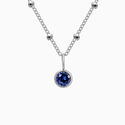 December Birthstone Round Natural Diamond Pendant Necklace