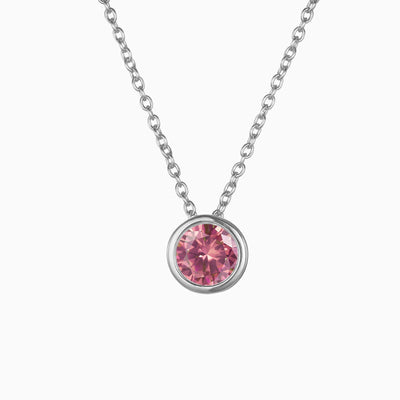 December Birthstone Round Rhinestone Pendant Light Luxury Necklace