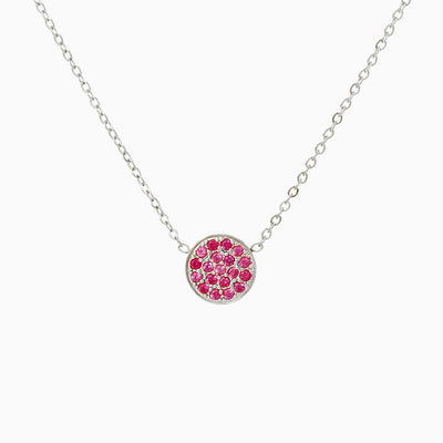 December Birthstone Round Diamond Pendant Necklace