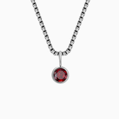 December Birthstone Round Rhinestone Pendant Necklace