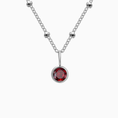 December Birthstone Round Natural Diamond Pendant Necklace