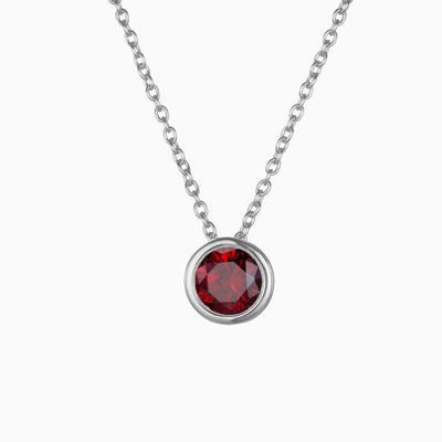 December Birthstone Round Rhinestone Pendant Light Luxury Necklace