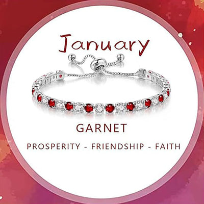 December Birthstone Zirconia Silver Bracelet