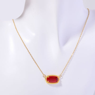 December Birthstone Natural Stone Pendant Necklace