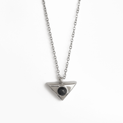 Projection Photo Customed Triangle Necklace