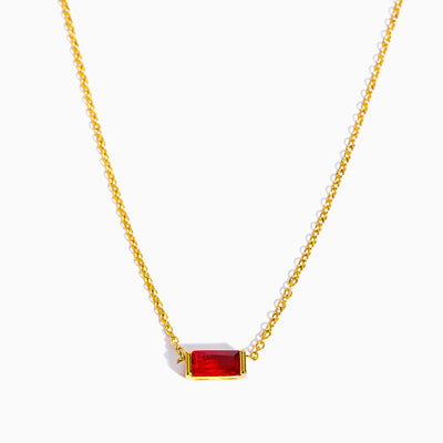 December Birthstone Gold Plated Natural Topaz Pendant Necklace