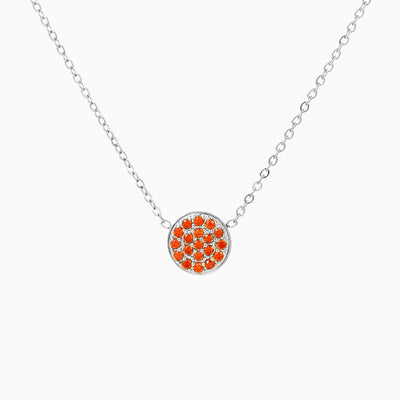 December Birthstone Round Diamond Pendant Necklace