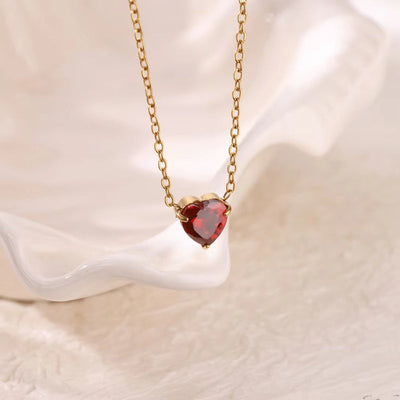 December Birthstone Luxury Heart Shape Pendant Necklace