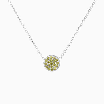 December Birthstone Round Diamond Pendant Necklace