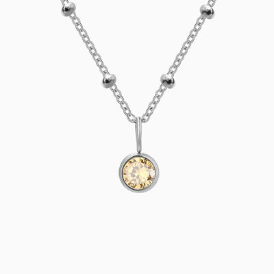 December Birthstone Round Natural Diamond Pendant Necklace