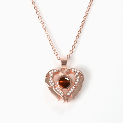 Projection Photo Customed Heart Crystal Necklace