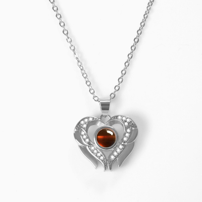 Projection Photo Customed Heart Crystal Necklace