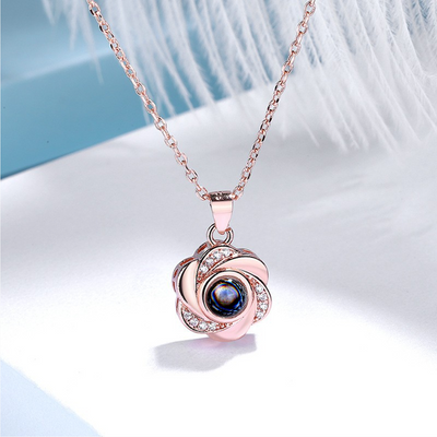 Projection Photo Customed Plum Crystal Necklace