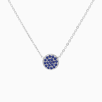 December Birthstone Round Diamond Pendant Necklace