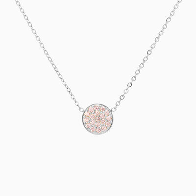 December Birthstone Round Diamond Pendant Necklace
