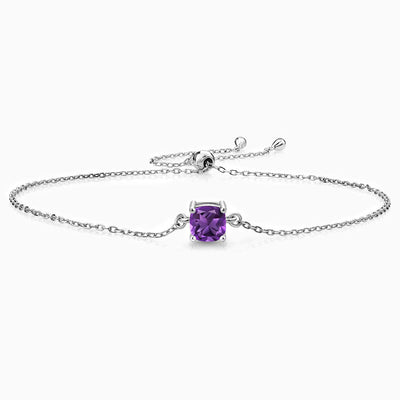 December Birthstone Simple Cube Pendant Bracelet