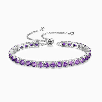 December Birthstone Inlaid Tennis Chain Adjustable Bracelet