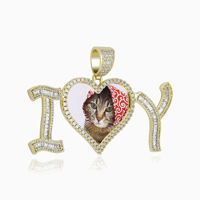 Photo Customized I_Love_You Letter Frame Necklace