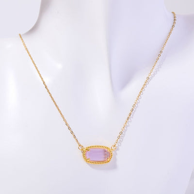 December Birthstone Natural Stone Pendant Necklace