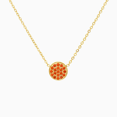 December Birthstone Round Diamond Pendant Necklace