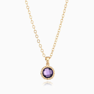 December Birthstone Simple Round Pendant Necklace