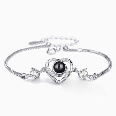 Projection Photo Customed Rotating Heart Bracelet