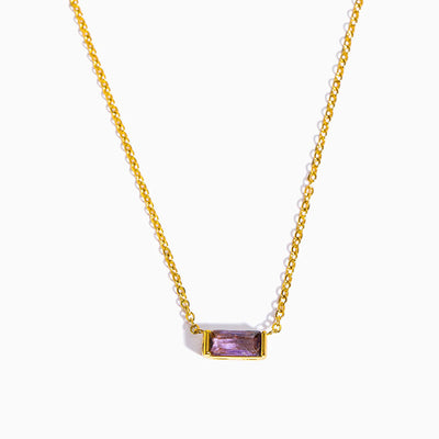 December Birthstone Gold Plated Natural Topaz Pendant Necklace