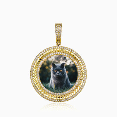 Photo Custom Arrow Round Frame Necklace