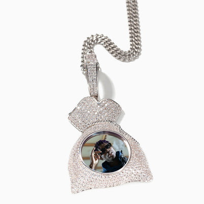 Photo Customized Purse Shape Diamond Necklace