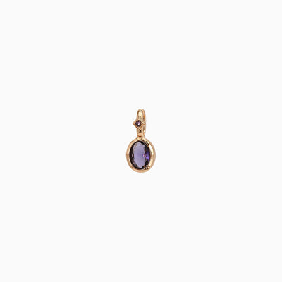 December Birthstone Oval Natural Stone Pendant Necklace