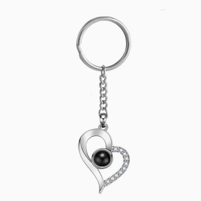 Photo Personalization Crooked Heart  Keychain