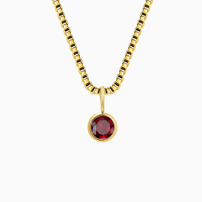 December Birthstone Round Rhinestone Pendant Necklace