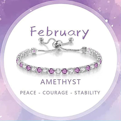 December Birthstone Zirconia Silver Bracelet