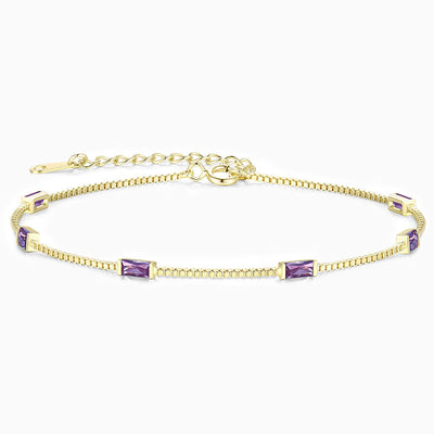 December Birthstone Simple Square Shape Natural Stone Bracelet