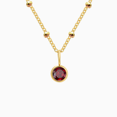 December Birthstone Round Natural Diamond Pendant Necklace