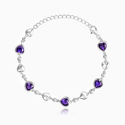 December Birthstone Natural Stone Heart Shape Bracelet