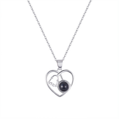 Projection Photo Customed Heart Flower Necklace
