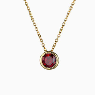 December Birthstone Round Rhinestone Pendant Light Luxury Necklace