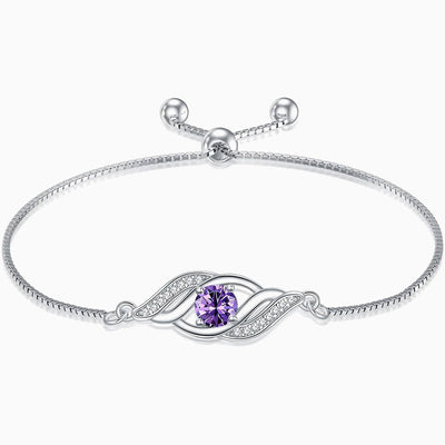 December Birthstone Diamond Wrapped Silver Bracelet