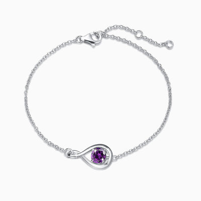 December Birthstone Teardrop-Shaped Sterling Silver Bracelet