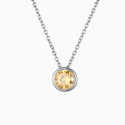 December Birthstone Round Rhinestone Pendant Light Luxury Necklace