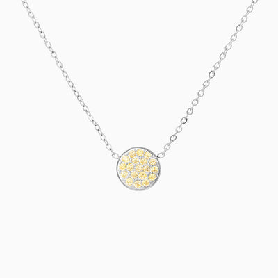 December Birthstone Round Diamond Pendant Necklace
