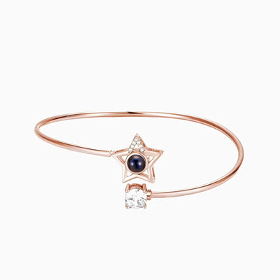 Projection Photo Customed Five-Pointed Star Diamond Bracelet