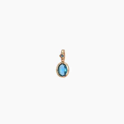December Birthstone Oval Natural Stone Pendant Necklace