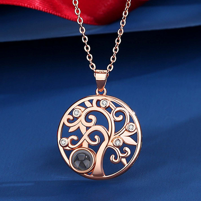 Projection Photo Customed Tree Shape Necklace